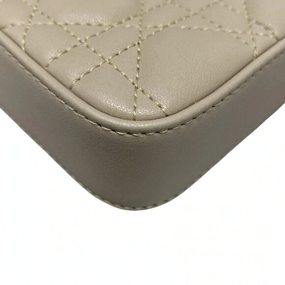 Auth DIOR/ChristianDior My Dior - Dior Talk phone bag - Gray Beige Lambskin - Picture 3 of 16